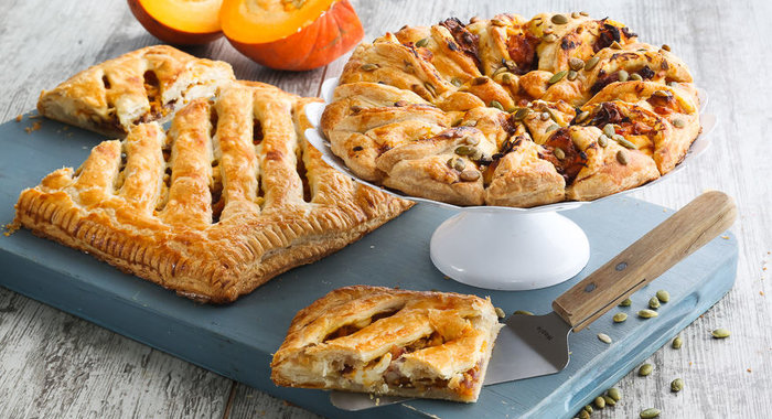 Пирог из тыквы с карамелизованным луком и фетой