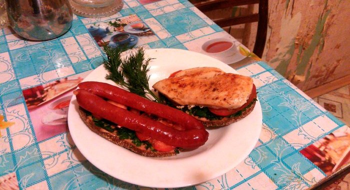 Студенческий бутерброд с куриной грудкой
