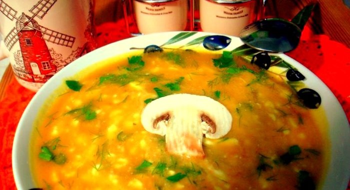 Тыквенный суп пюре с грибами