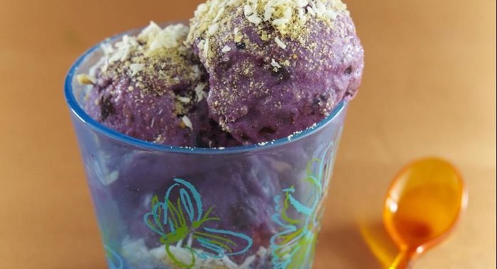 Чернично-кокосовое мороженое