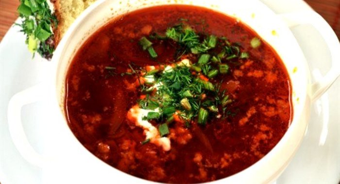 Борщ на овощном бульоне