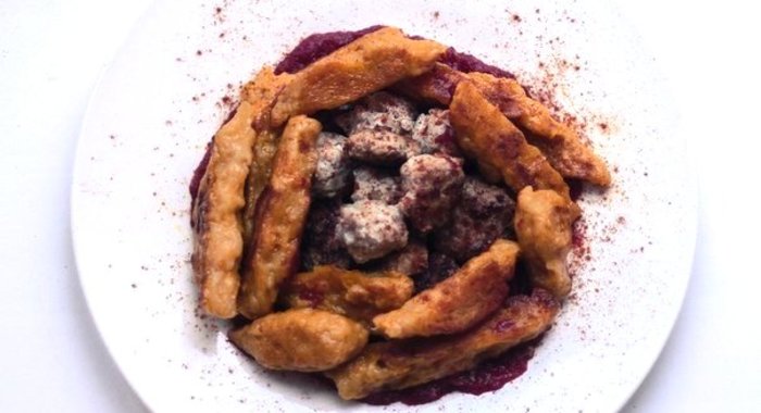 Тыквенные ньокки с тефтелями