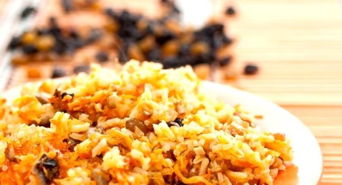 Плов с шампиньонами