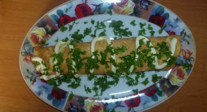 Вкусный омлет с начинкой по-французски