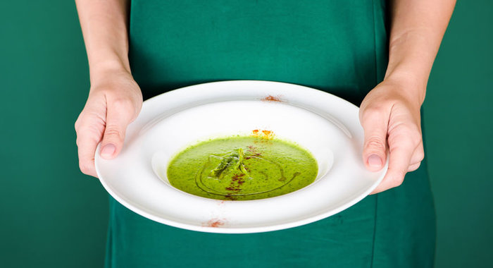 Суп-пюре из латука с рукколой