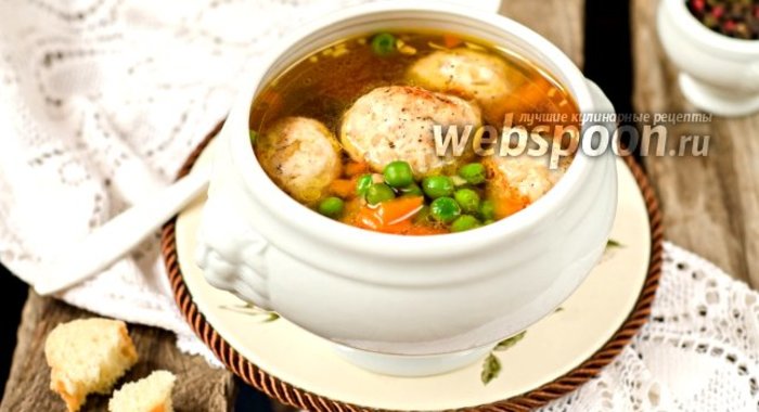 Суп овощной с фрикадельками