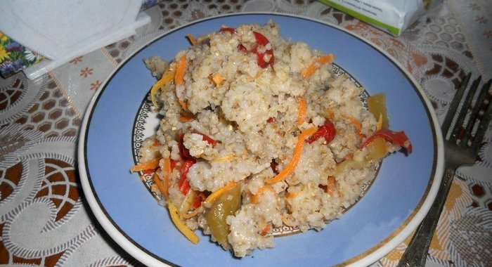 Ячневая каша с овощами