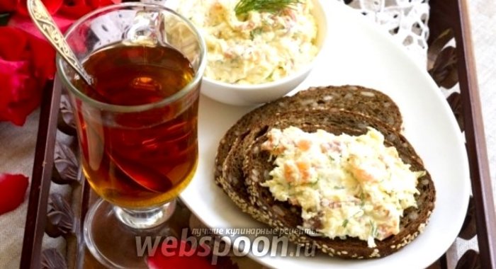 Яично-сырный крем с копчёной сёмгой