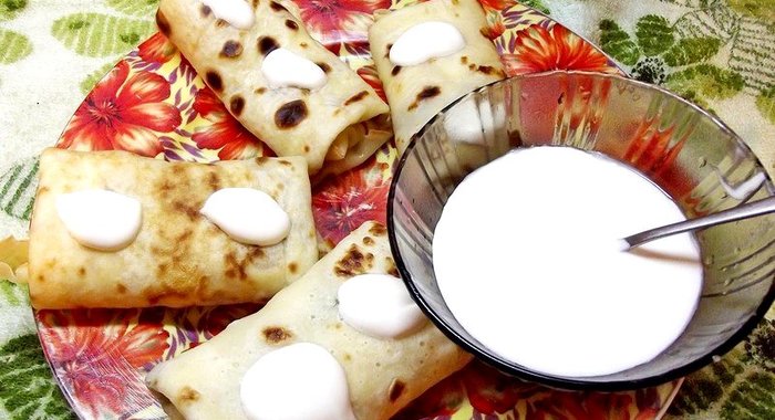 Блинчики с паштетом из курицы