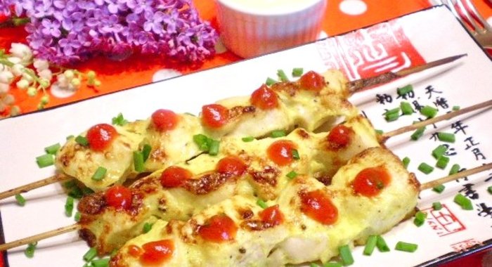 Куриные шашлычки в духовке на шпажках