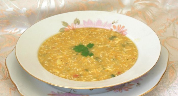 Гороховый суп с колбасным сыром