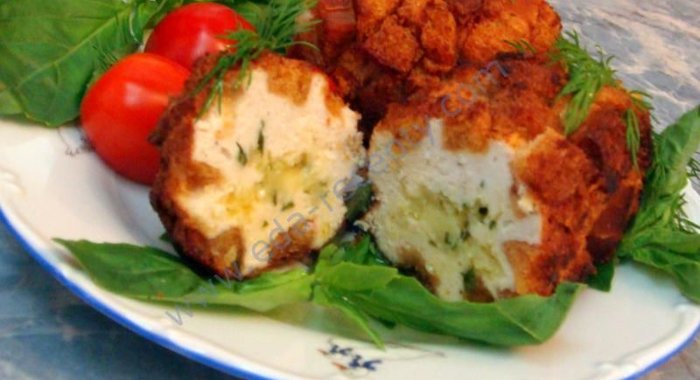 Куриные котлеты с сыром Папараць кветка