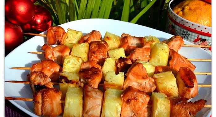 Куриный шашлык с ананасом