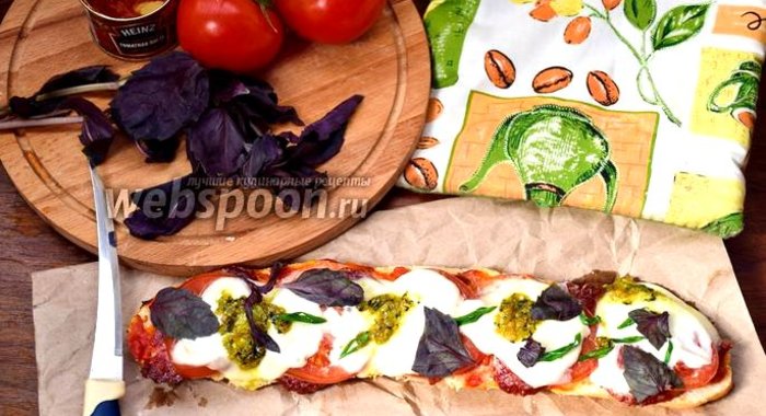 Ленивая пицца на батоне