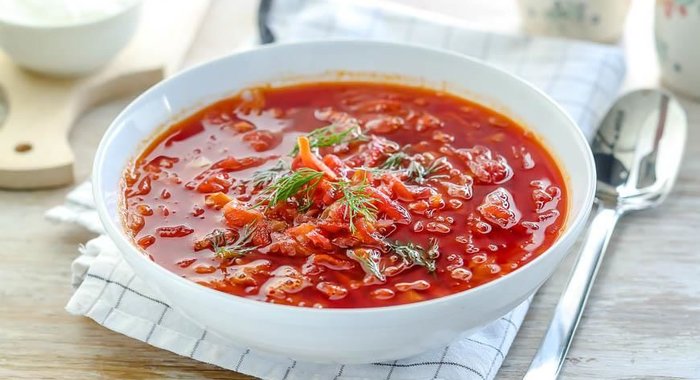 Борщ на мясном бульоне