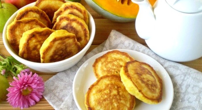 Оладьи из тыквы на кефире