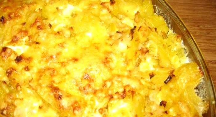 Картофельная запеканка с кабачками