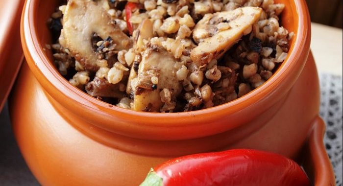 Гречневая каша с грибами и восточным акцентом