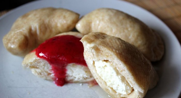 Вареники с творогом на пару