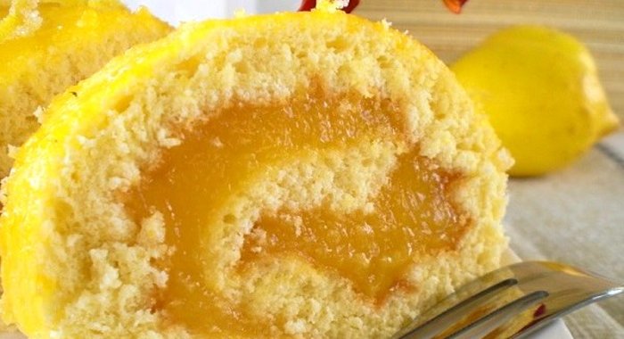 Лимонный рулет из бисквитного теста