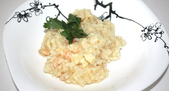 Нежное ризотто с креветками