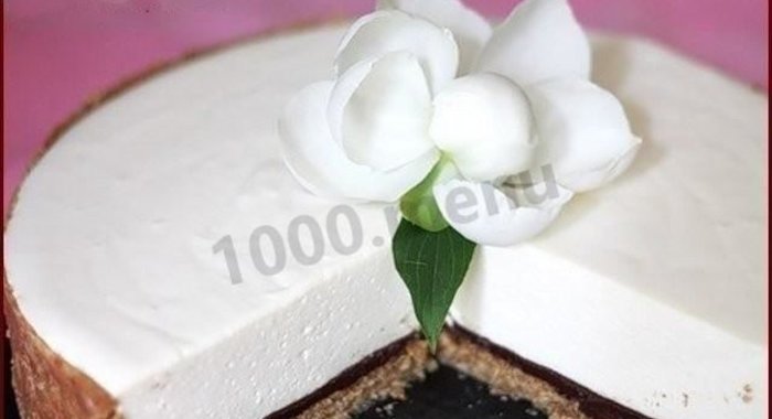 Воздушный творожный торт с шоколадом