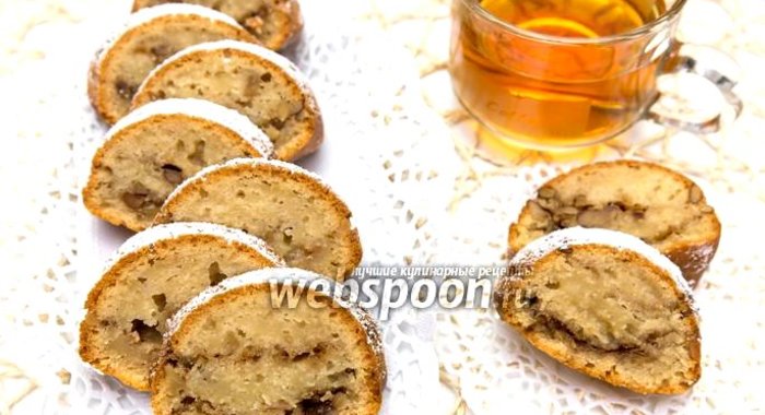 Кекс на яблочном пюре с орехами