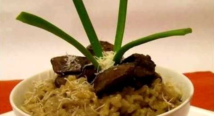 Ризотто с куриной печенью