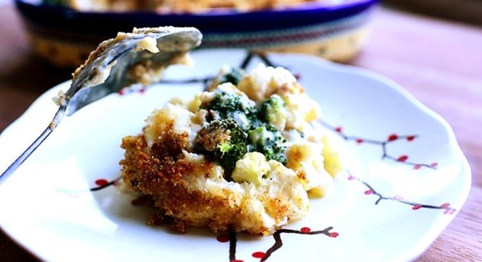 Запеканка из брокколи и цветной капусты