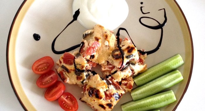 Запеканка творожная с овощами