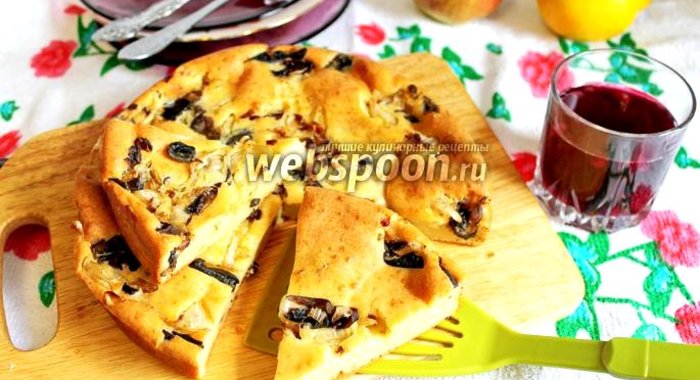 Пирог заливной с капустой и грибами