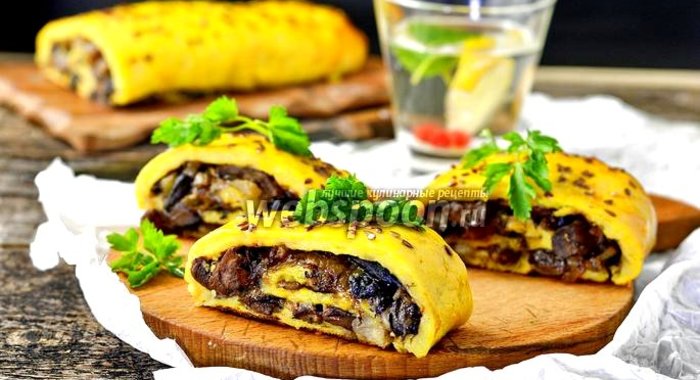 Картофельный рулет с грибами
