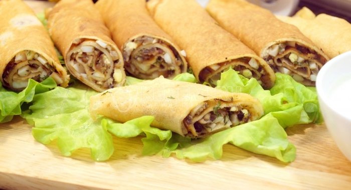 Блины с грибной начинкой