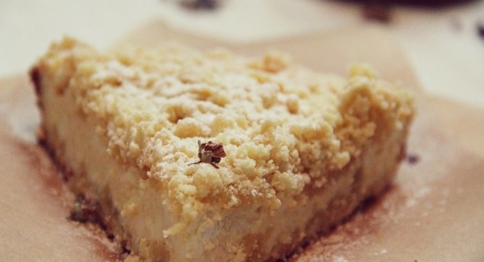 Творожный пирог с песочной крошкой