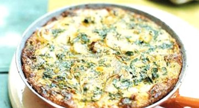 Запеченная лепешка с картофелем и луком