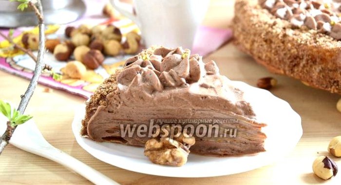 Шоколадный блинный торт