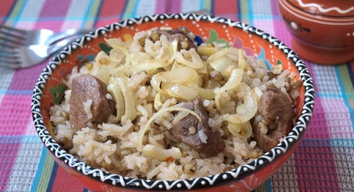 Плов с машем и телятиной