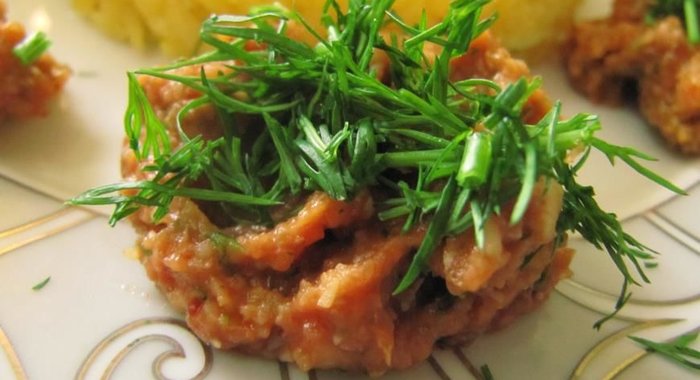 Золотистый рис с паштетом из маша