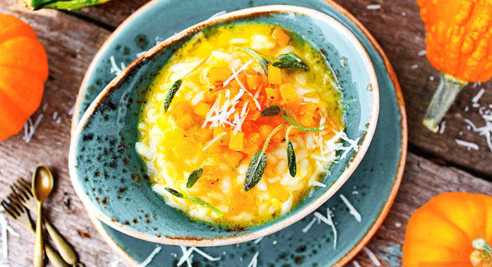 Тыквенное ризотто с шалфеем