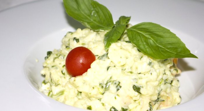 Ризотто «Гамбери» с креветками и шпинатом