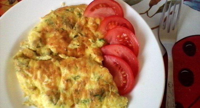 Омлет с творогом и укропом