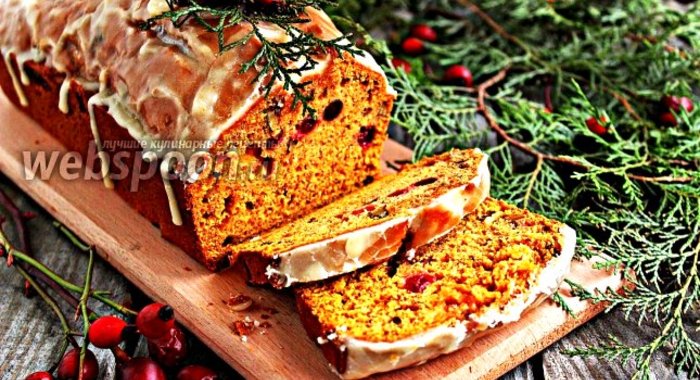 Тыквенный кекс с клюквой и орехами