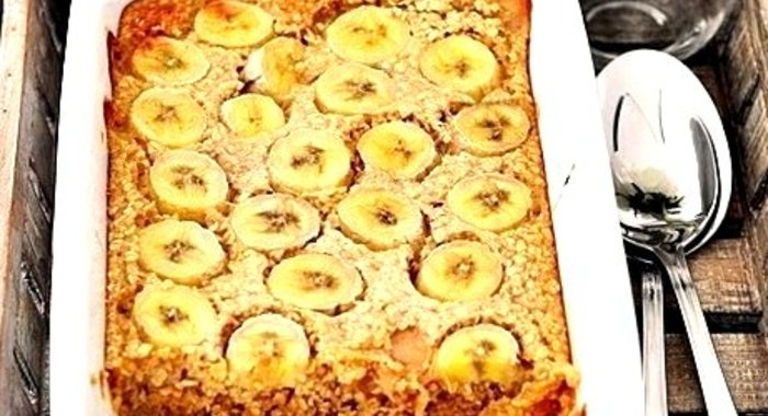 Овсяная запеканка с бананами