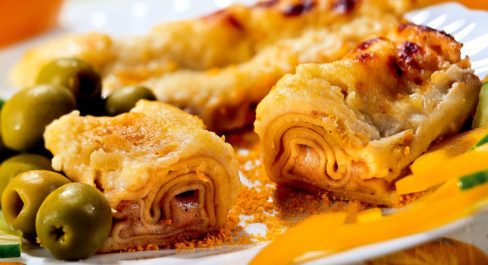 Пирог Омлет с сырной начинкой