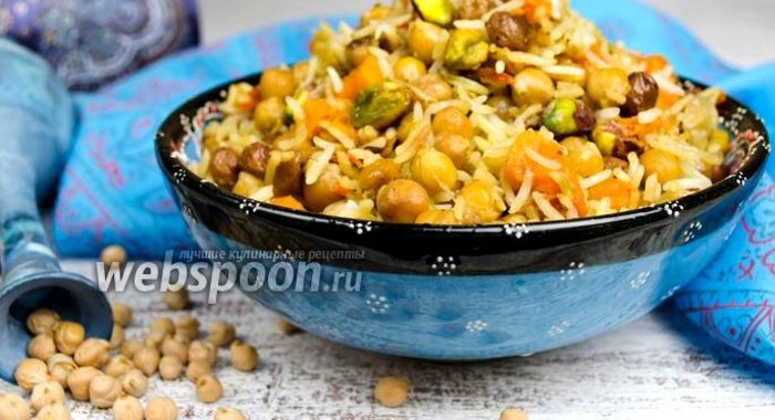 Вегетарианский плов с нутом и горохом в мультиварке