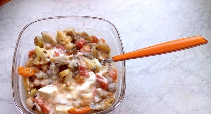 Тушеные овощи с тофу