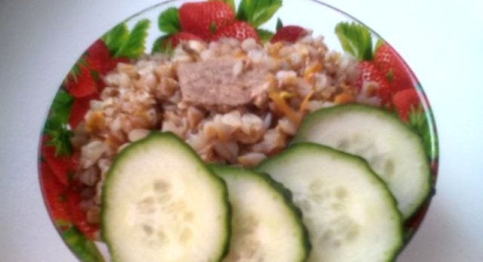 Гречка с жареным мясом