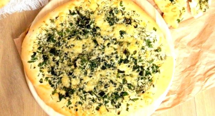 Хлеб с сыром и зеленью