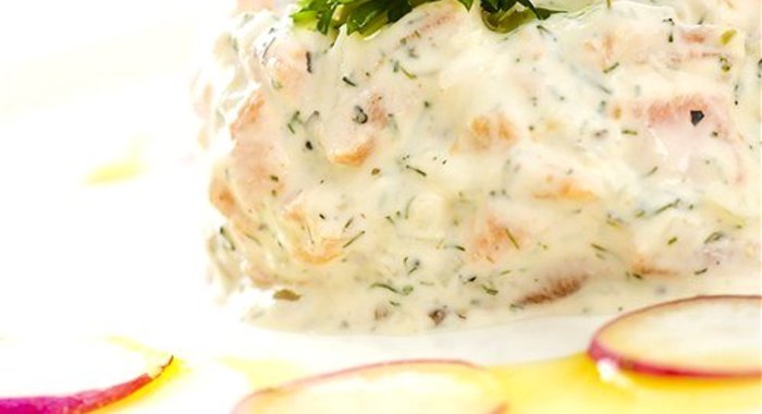 Копченый лосось в сливочном креме