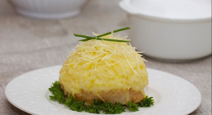 Порционная запеканка с рыбой